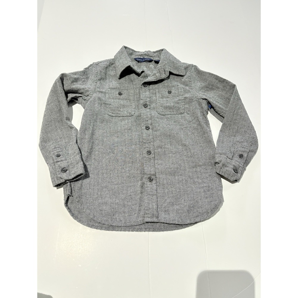 Janie And Jack Boys Gray Button Down Shirt Size 4